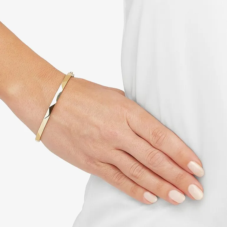 Gold Addiction Womens 10K Gold Bangle Bracelet