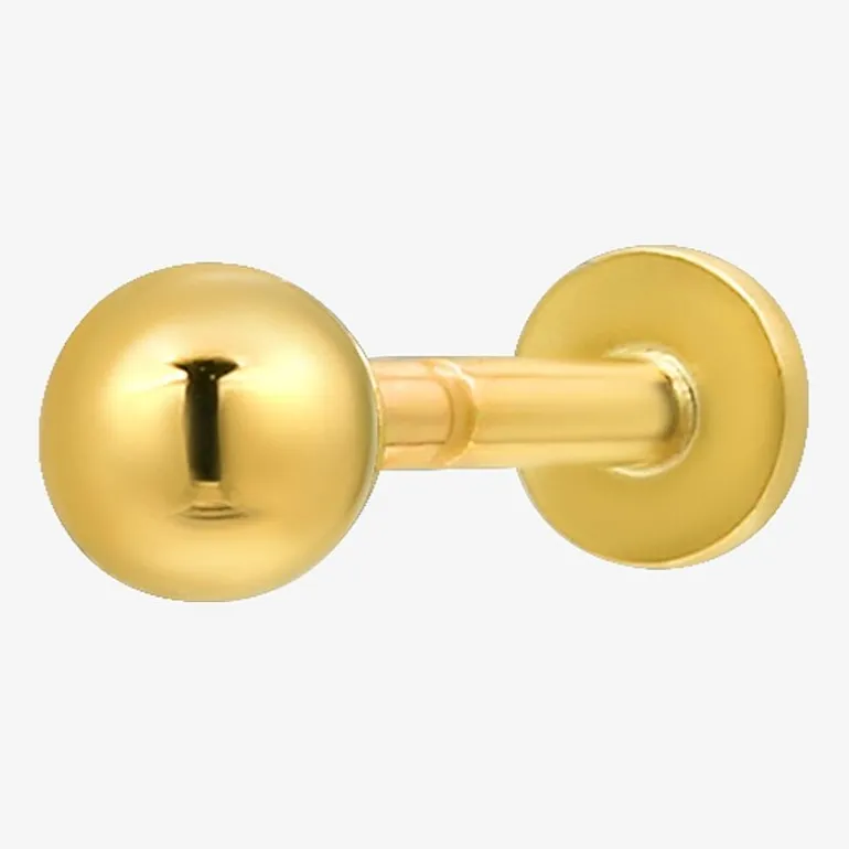 Gold Addiction Womens 10K Gold Ball Single Earring