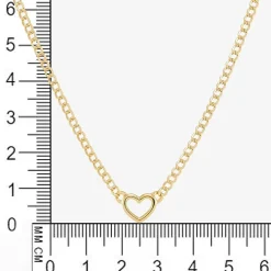 Gold Addiction Womens 14K Gold Heart 18 Inch Pendant Necklace