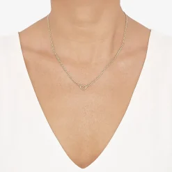 Gold Addiction Womens 14K Gold Heart 18 Inch Pendant Necklace