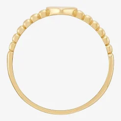 Gold Addiction Womens 10K Gold Heart Round Band