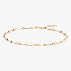 Gold Addiction Womens 10K Gold 7 3/4 Inch Solid Chain Bracelet