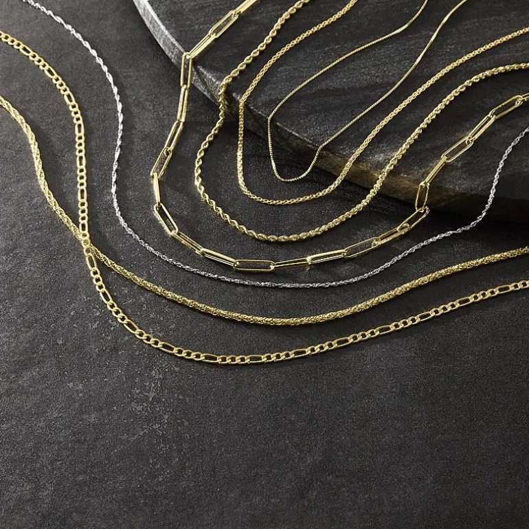 Gold Addiction Womens 14K Gold 18 Inch Paperclip Chain Necklace