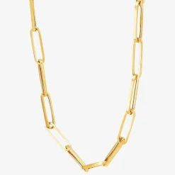 Gold Addiction Womens 14K Gold 18 Inch Paperclip Chain Necklace