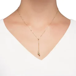 Gold Addiction Womens 14K Gold 18 Inch Y Necklace