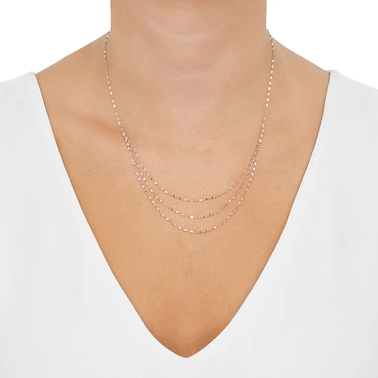 Gold Addiction Womens 14K Gold 17 Inch Link Necklace