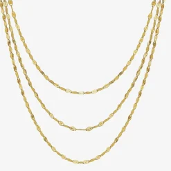 Gold Addiction Womens 14K Gold 17 Inch Link Necklace