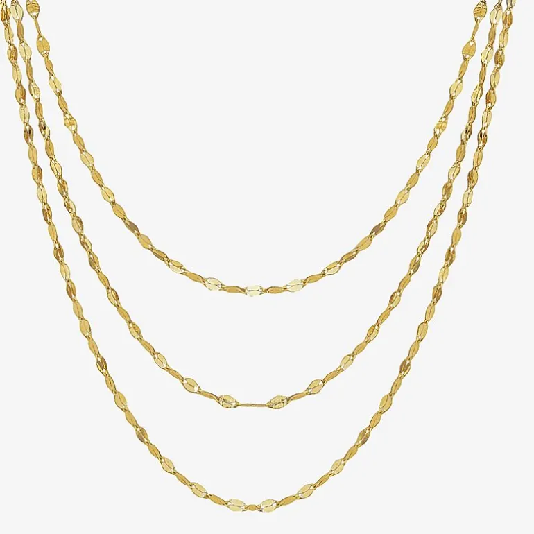 Gold Addiction Womens 14K Gold 17 Inch Link Necklace