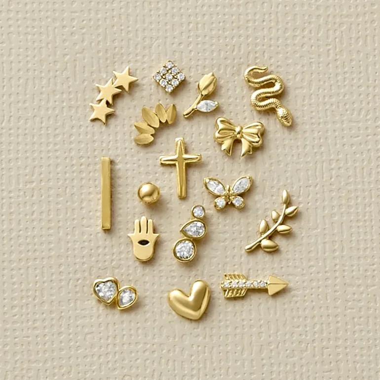 Gold Addiction Womens 10K Gold 7mm Single Earring