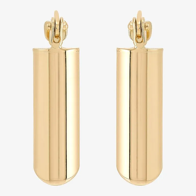 Gold Addiction Womens 10K Gold 17.9mm Rectangular Hoop Earrings