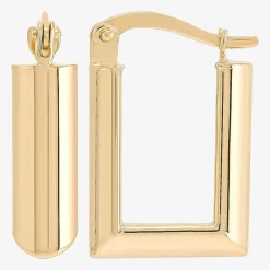 Gold Addiction Womens 10K Gold 17.9mm Rectangular Hoop Earrings