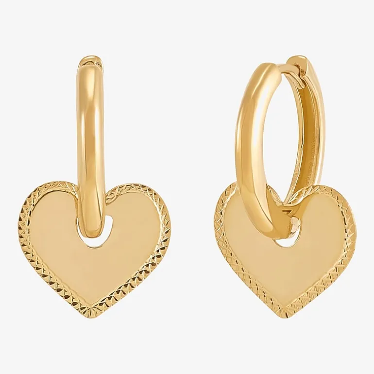 Gold Addiction Womens 10K Gold 18mm Hoop Earrings