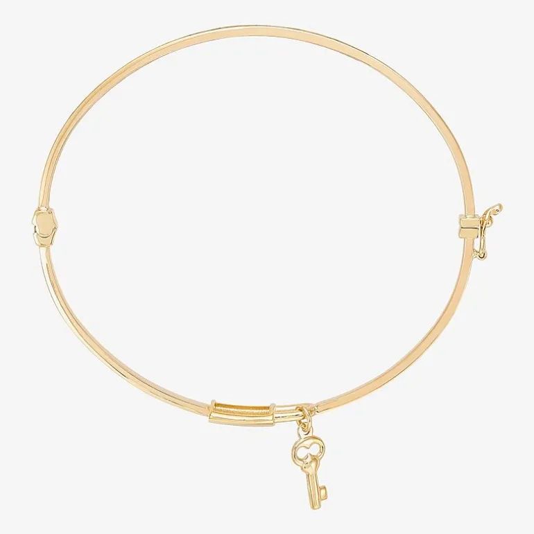 Gold Addiction Womens 10K Gold Round Bangle Bracelet