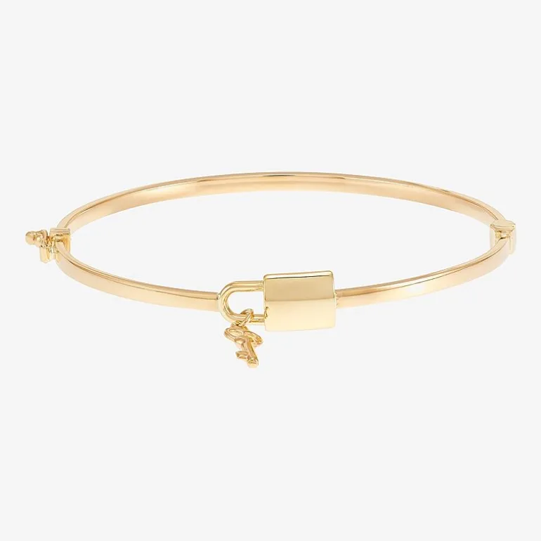 Gold Addiction Womens 10K Gold Round Bangle Bracelet