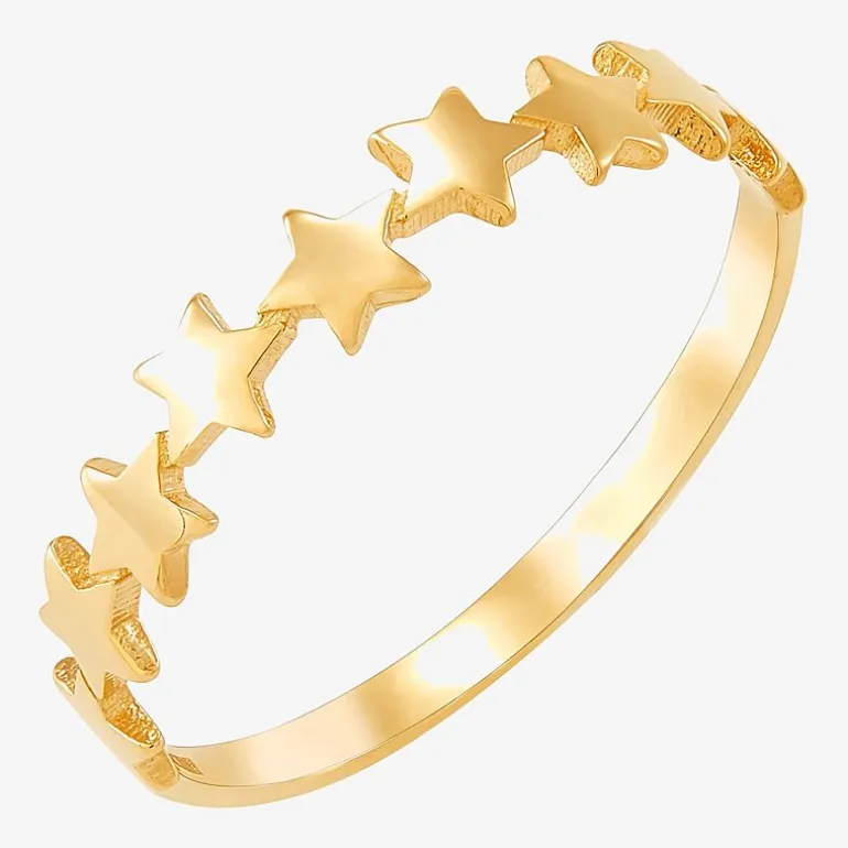 Gold Addiction Womens 3.5MM 10K Gold Star Band