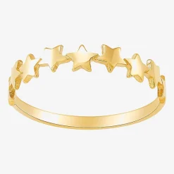Gold Addiction Womens 3.5MM 10K Gold Star Band