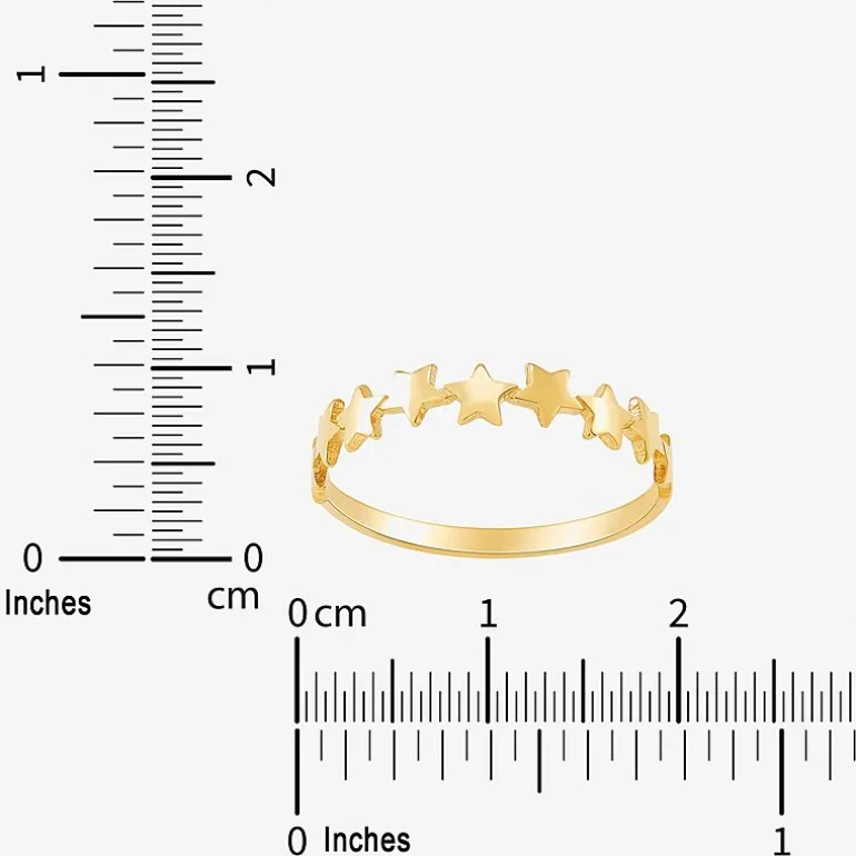 Gold Addiction Womens 3.5MM 10K Gold Star Band