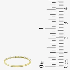 Gold Addiction Womens White Cubic Zirconia 10K Gold Stackable Ring