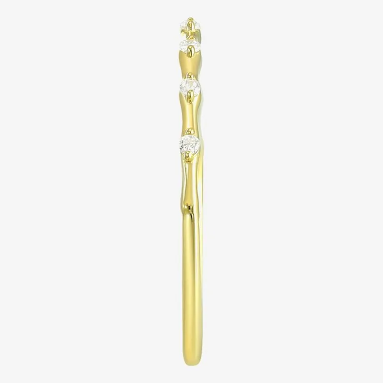 Gold Addiction Womens White Cubic Zirconia 10K Gold Stackable Ring
