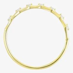 Gold Addiction Womens White Cubic Zirconia 10K Gold Stackable Ring