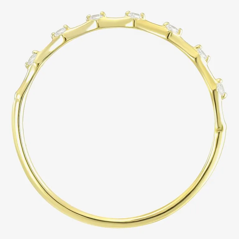 Gold Addiction Womens White Cubic Zirconia 10K Gold Stackable Ring