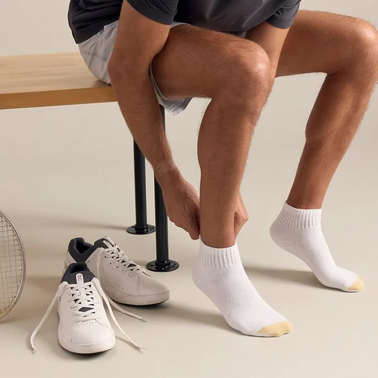 Gold Toe Athletic Sport Mens Breathable Multi-Pack 6 Pair Quarter Ankle Socks