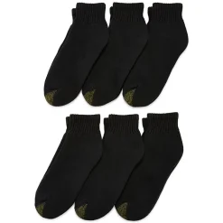 Gold Toe Athletic Sport Mens Breathable Multi-Pack 6 Pair Quarter Ankle Socks