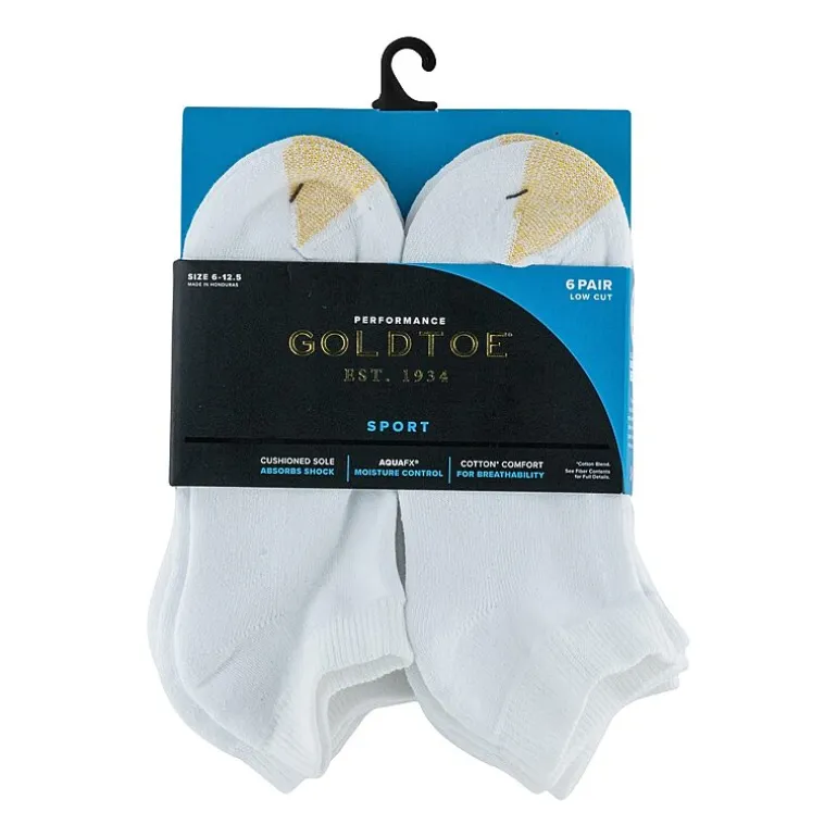 Gold Toe Athletic Sport Mens Breathable Multi-Pack 6 Pair Low Cut Socks