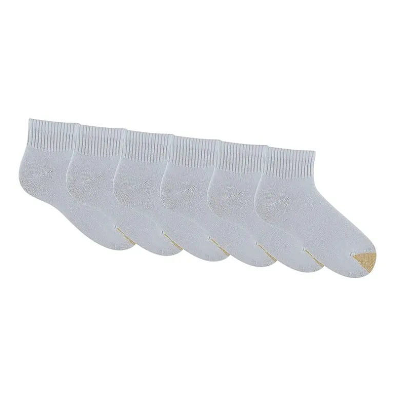 Gold Toe Athletic Sport Mens Breathable 6 Pair Big and Tall Quarter Ankle Socks