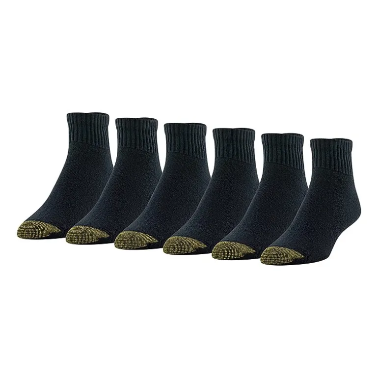 Gold Toe Athletic Sport Mens Breathable 6 Pair Big and Tall Quarter Ankle Socks