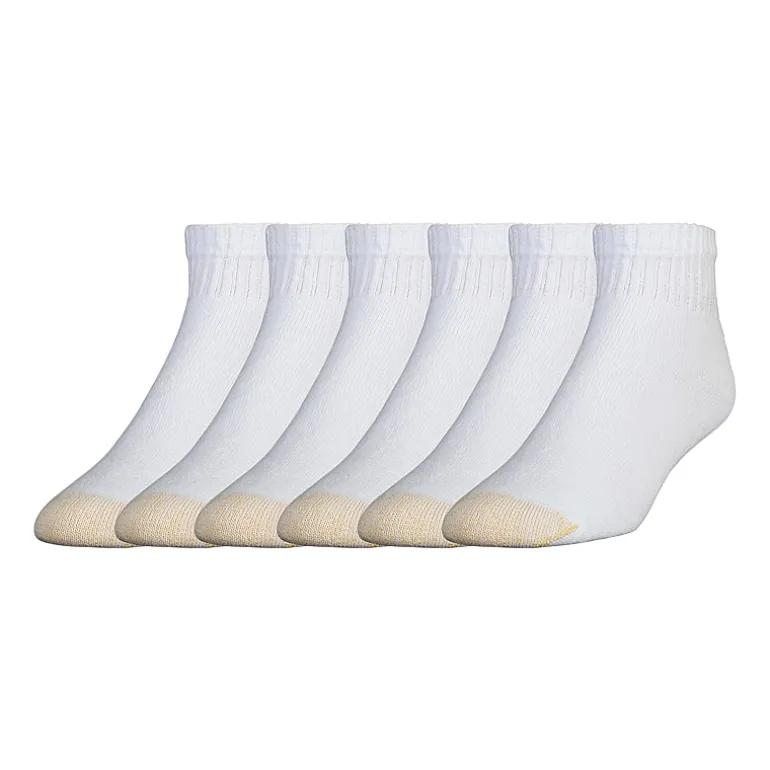Gold Toe Athletic Sport Mens Breathable 6 Pair Big and Tall Quarter Ankle Socks