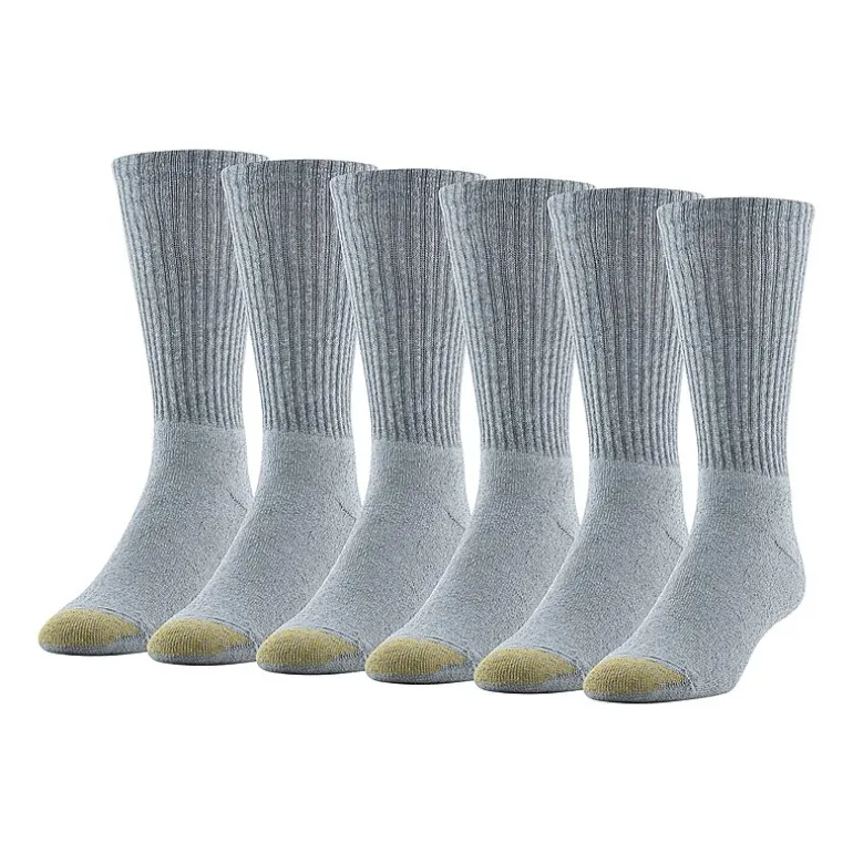Gold Toe Athletic Sport Mens 6 Pair Crew Socks