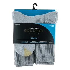Gold Toe Athletic Sport Mens 6 Pair Crew Socks