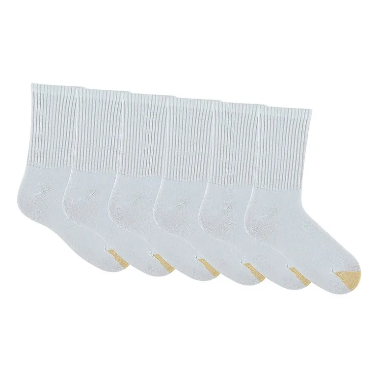 Gold Toe Athletic Sport Short Mens 6 Pair Crew Socks