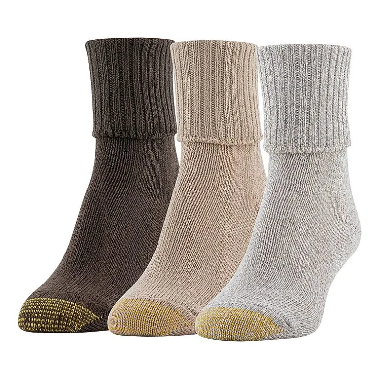 Gold Toe Bermuda Womens 3 Pair Turncuff Socks
