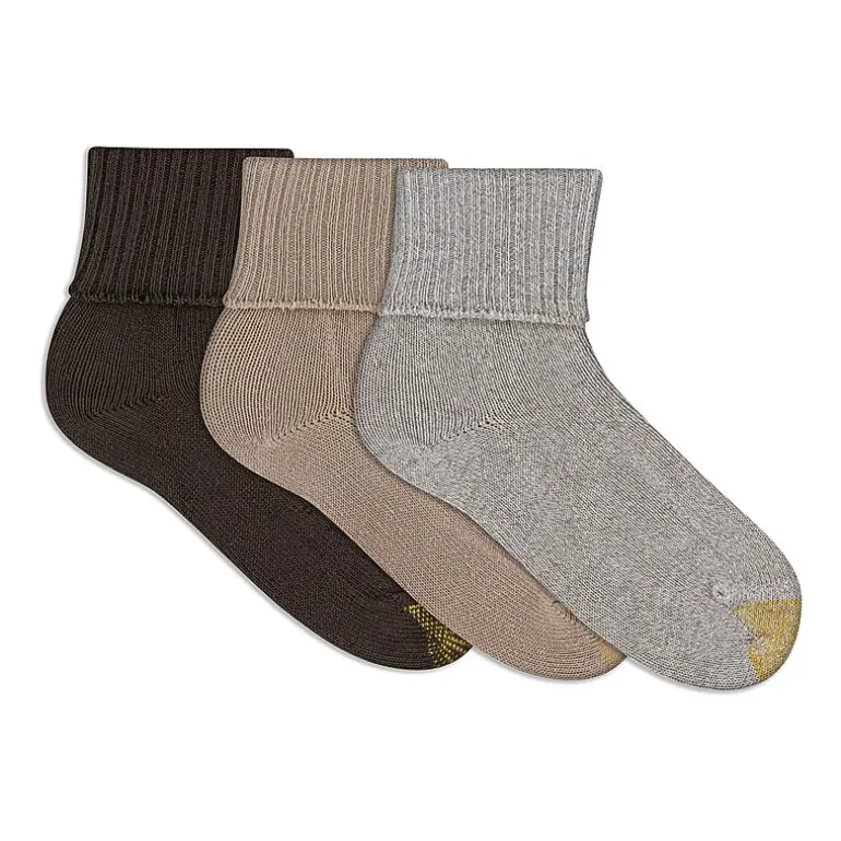 Gold Toe Bermuda Womens 3 Pair Turncuff Socks