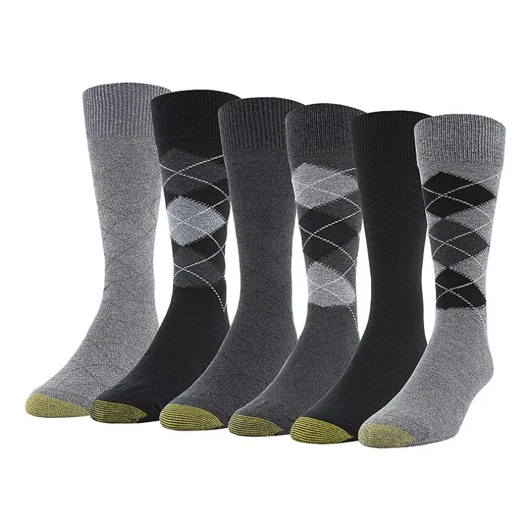 Gold Toe Campbell Mens 6 Pair Crew Socks