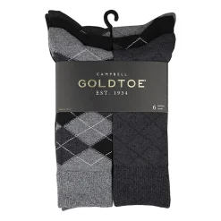 Gold Toe Campbell Mens 6 Pair Crew Socks