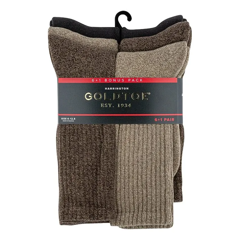 Gold Toe Harrington Bonus Pack Mens 7 Pair Crew Socks