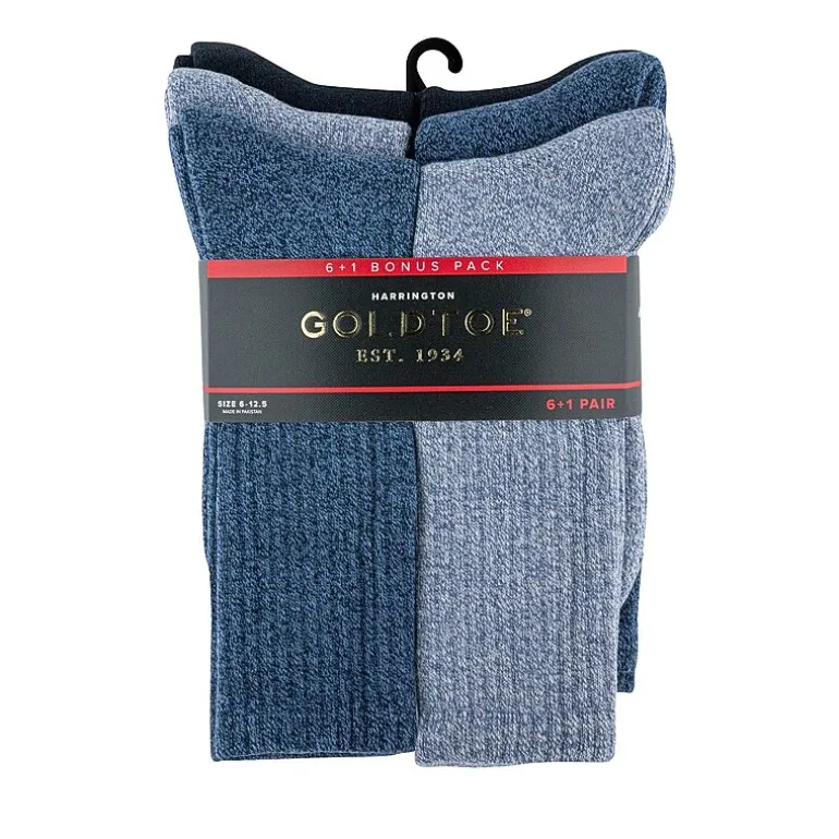 Gold Toe Harrington Bonus Pack Mens 7 Pair Crew Socks