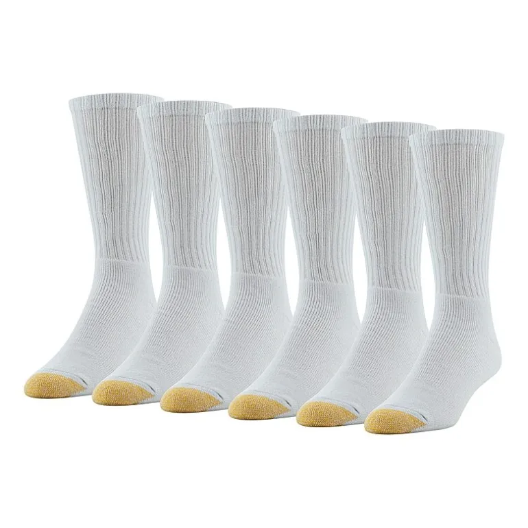 Gold Toe Harrington Mens 6 Pair Big and Tall Crew Socks