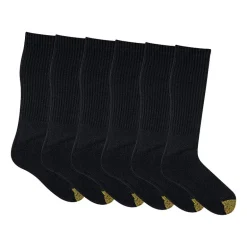 Gold Toe Harrington Mens 6 Pair Big and Tall Crew Socks