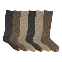 Gold Toe Harrington Mens 6 Pair Big and Tall Crew Socks