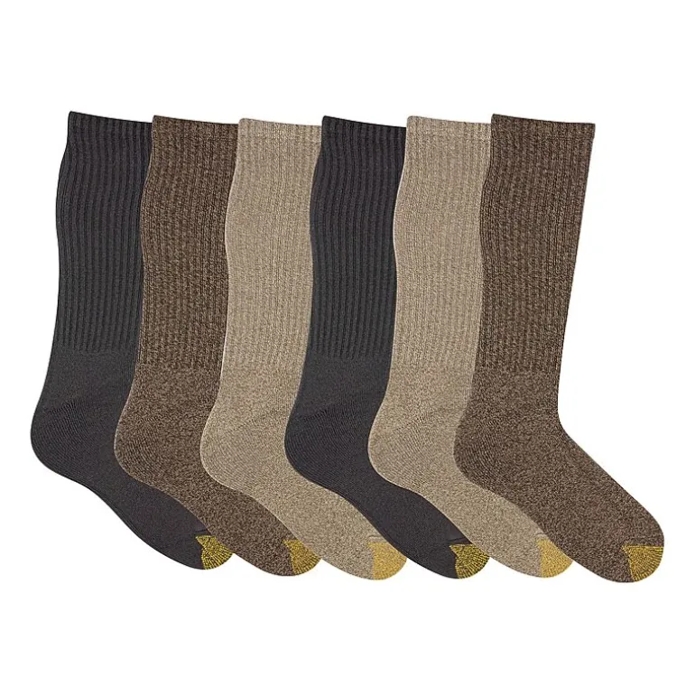 Gold Toe Harrington Mens 6 Pair Big and Tall Crew Socks