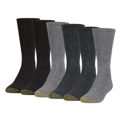 Gold Toe Harrington Mens 6 Pair Big and Tall Crew Socks