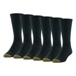 Gold Toe Harrington Mens 6 Pair Big and Tall Crew Socks