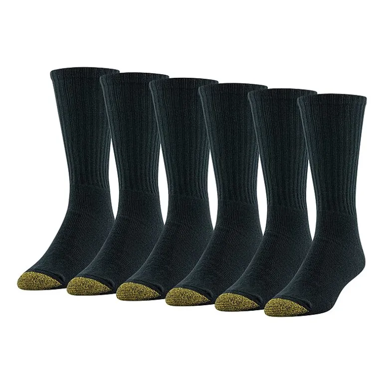 Gold Toe Harrington Mens 6 Pair Big and Tall Crew Socks