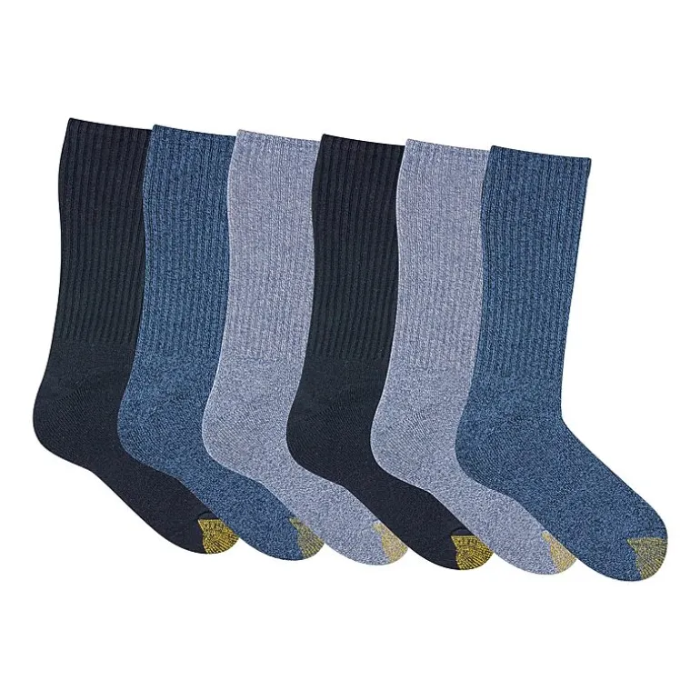 Gold Toe Harrington Mens 6 Pair Big and Tall Crew Socks
