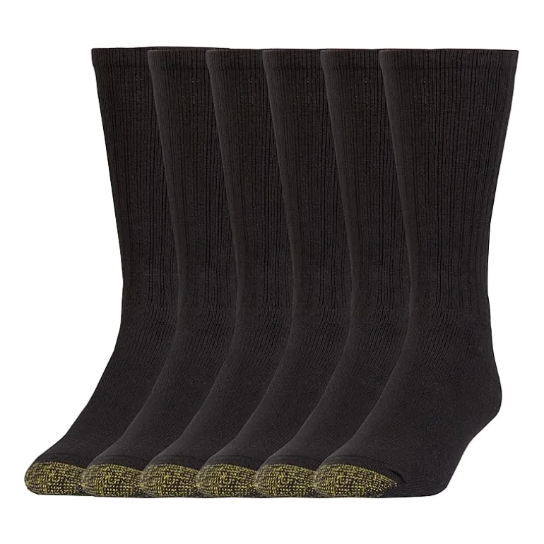 Gold Toe Harrington Mens 6 Pair Big and Tall Crew Socks