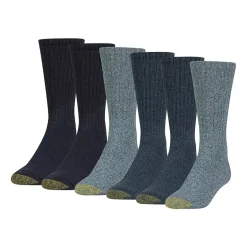 Gold Toe Harrington Mens 6 Pair Big and Tall Crew Socks